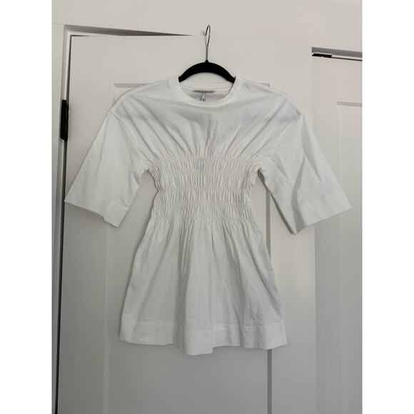 $300 New Ganni Smocked Jersey White Top - XXS - Picture 3 of 8